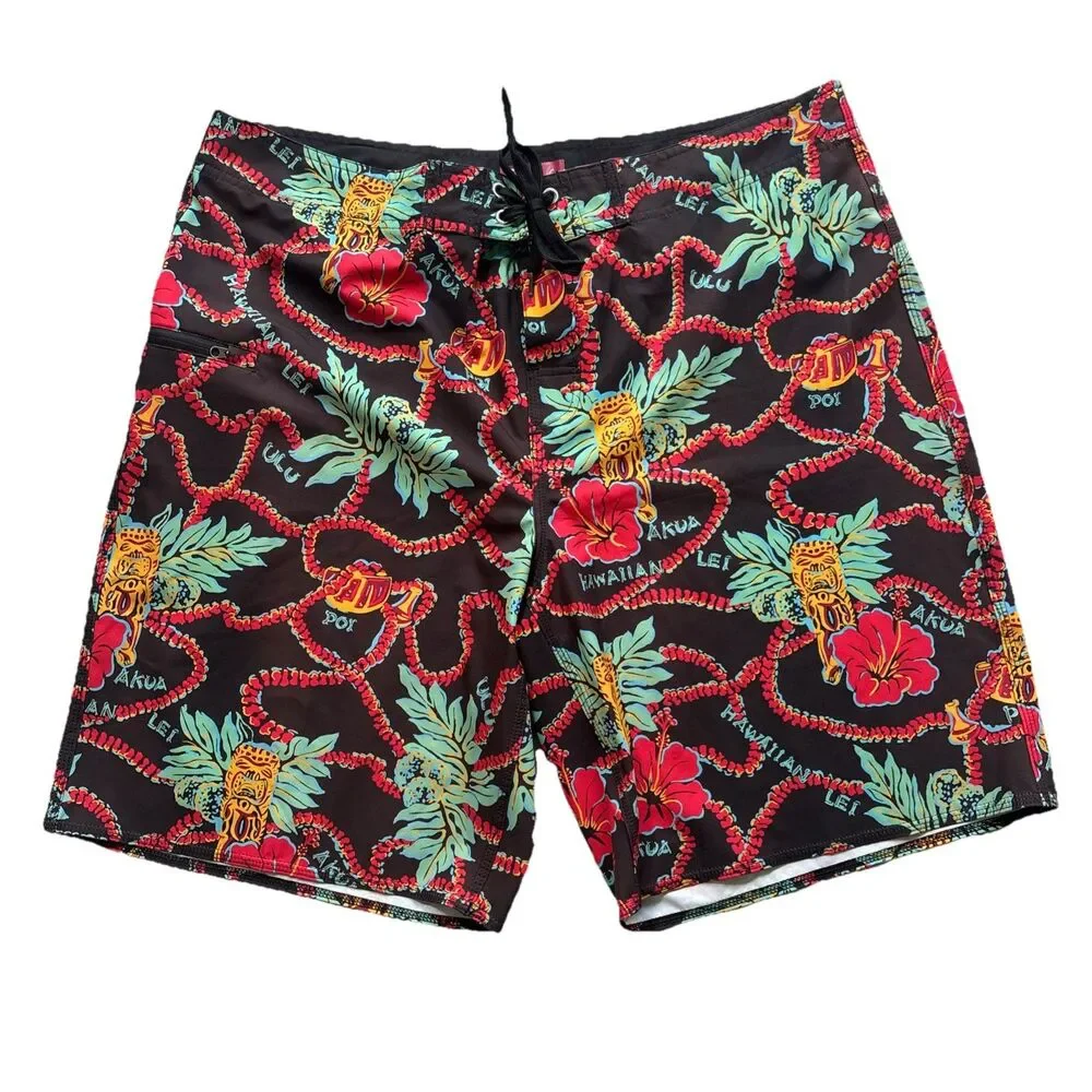 KAHALA Men’s Sz 38 Hawaiian 4-Way Stretch Boardshorts Swim Trunks